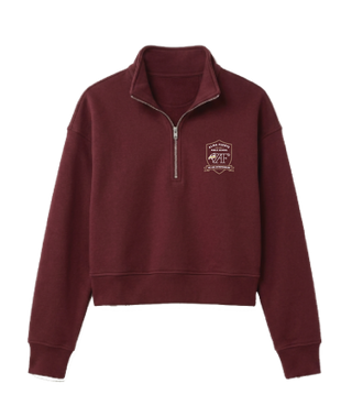 Alma Fuerte Women 1/2 Zip-Up sweater | Burgundy
