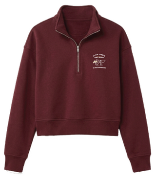 Alma Fuerte Women 1/2 Zip-Up sweater | Burgundy
