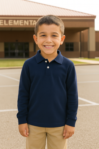 Faith Uniforms Youth Long Sleeve Polo