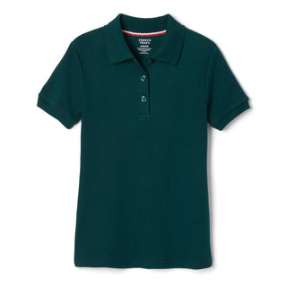 French Toast Girl Polo Picot Collar - dark green