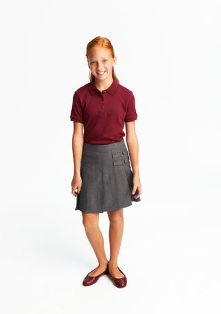 red girl using Girl French Toast Skort - Grey